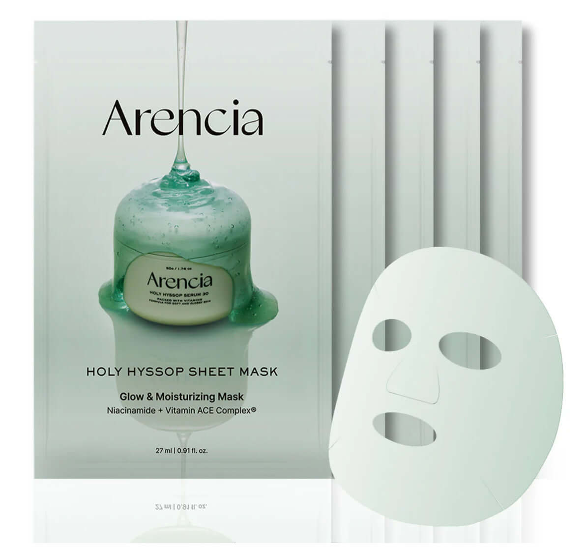 Arencia Holy Hyssop Sheet Mask 5 Pack - Herbalshire Handmade Herbal Products