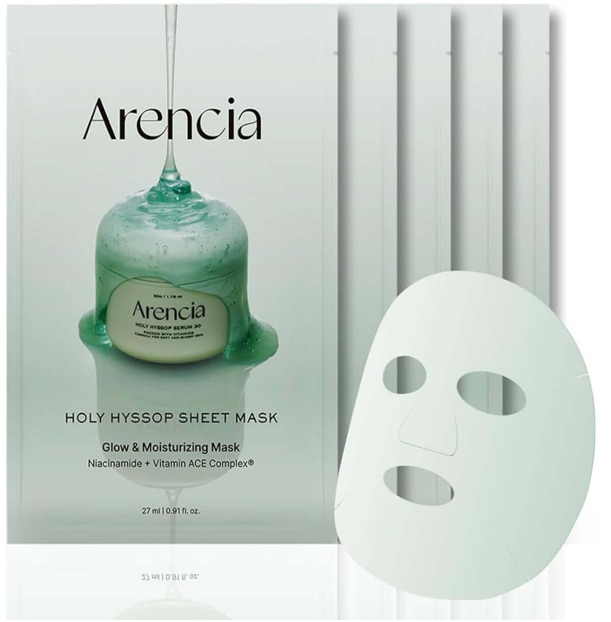 Arencia Holy Hyssop Sheet Mask 5 Pack - Herbalshire Handmade Herbal Products
