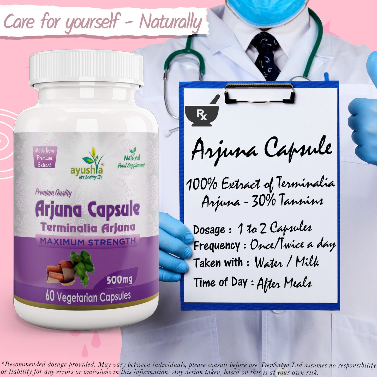 Arjuna Capsule - Herbalshire Handmade Herbal Products