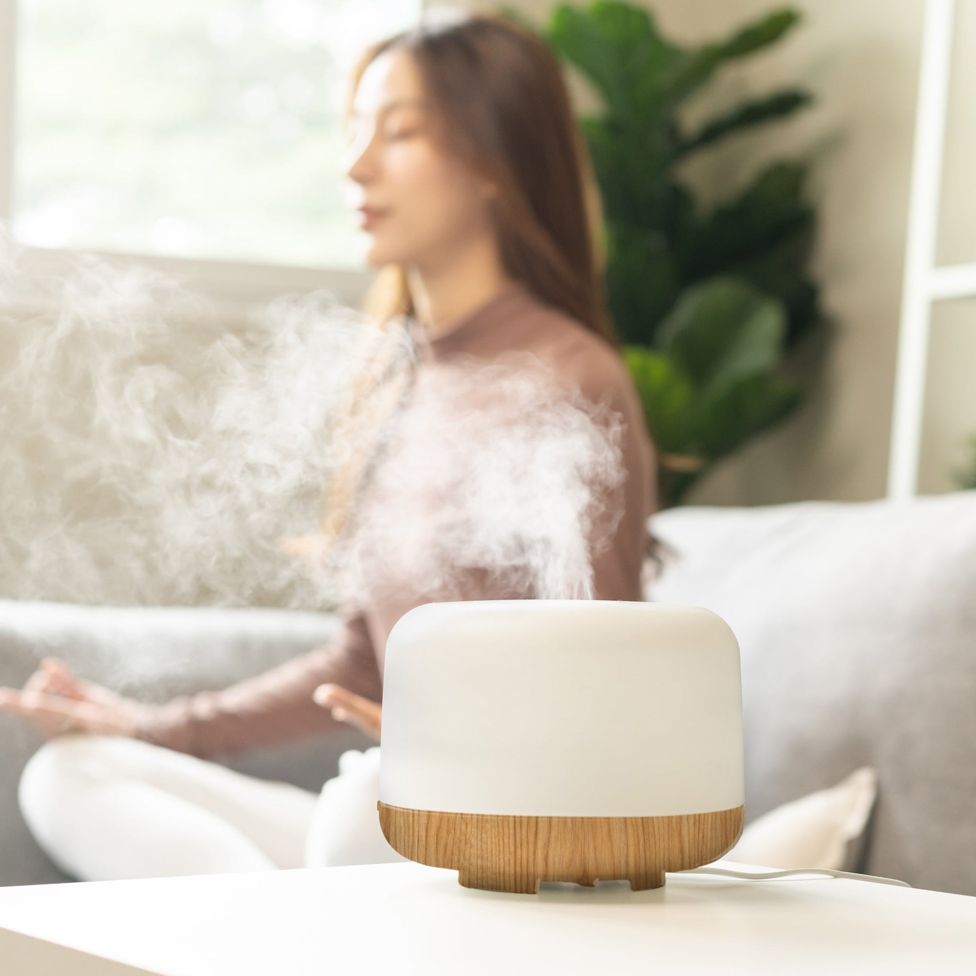 Aroma Diffuser With Wood Grain Base (USB) - Herbalshire Handmade Herbal Products