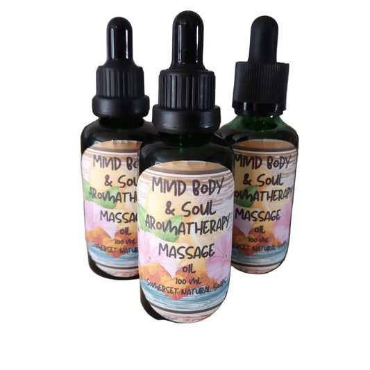 Aromatherapy massage oil Mind Body & soul - Herbalshire Handmade Herbal Products