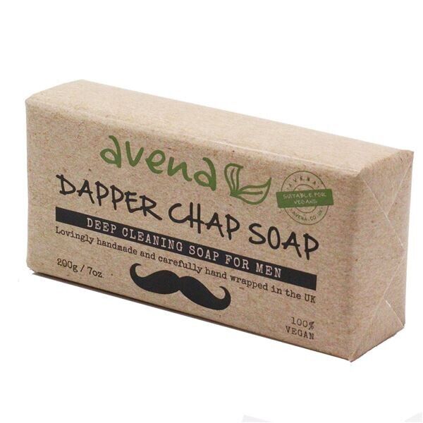 Avena Dapper Chap Glycerine Soap Bar – Neem & Lemongrass – Antibacterial Vegan Soap for Men 200g - Herbalshire Handmade Herbal Products