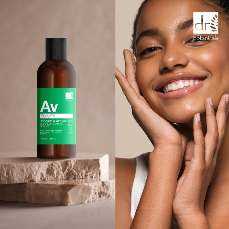 Avocado & Almond Superfood Nourishing Body Oil 200ml - Herbalshire Handmade Herbal Products