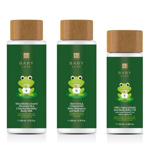 Baby Lux Shampoo and Bath Gel, Body Oil and Milk - Herbalshire Handmade Herbal Products