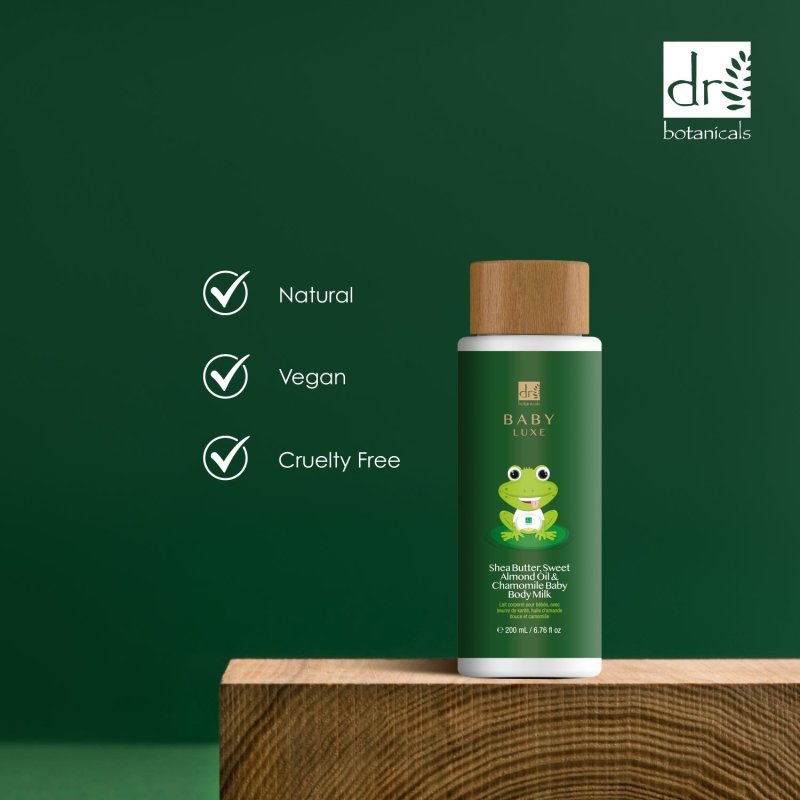Baby Lux Sweet Almond Oil & Chamomile Baby Body Milk 200ml - Herbalshire Handmade Herbal Products