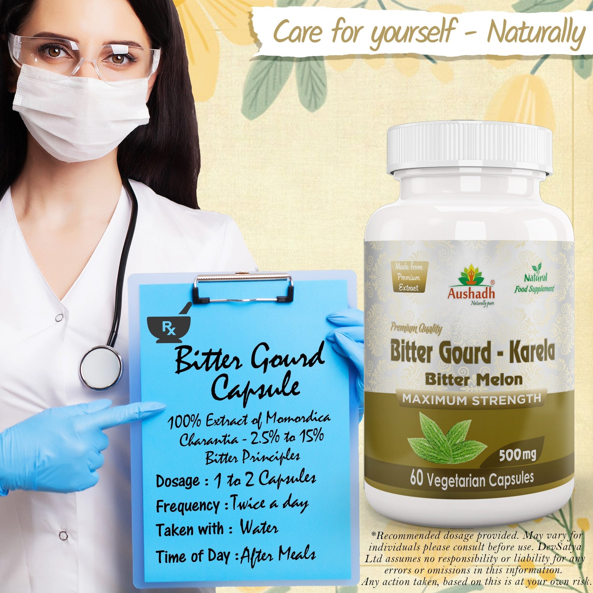 Bitter Gourd (Karela) Capsule - Herbalshire Handmade Herbal Products