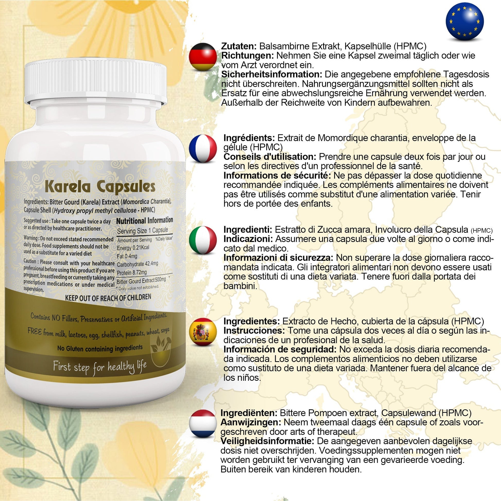 Bitter Gourd (Karela) Capsule - Herbalshire Handmade Herbal Products