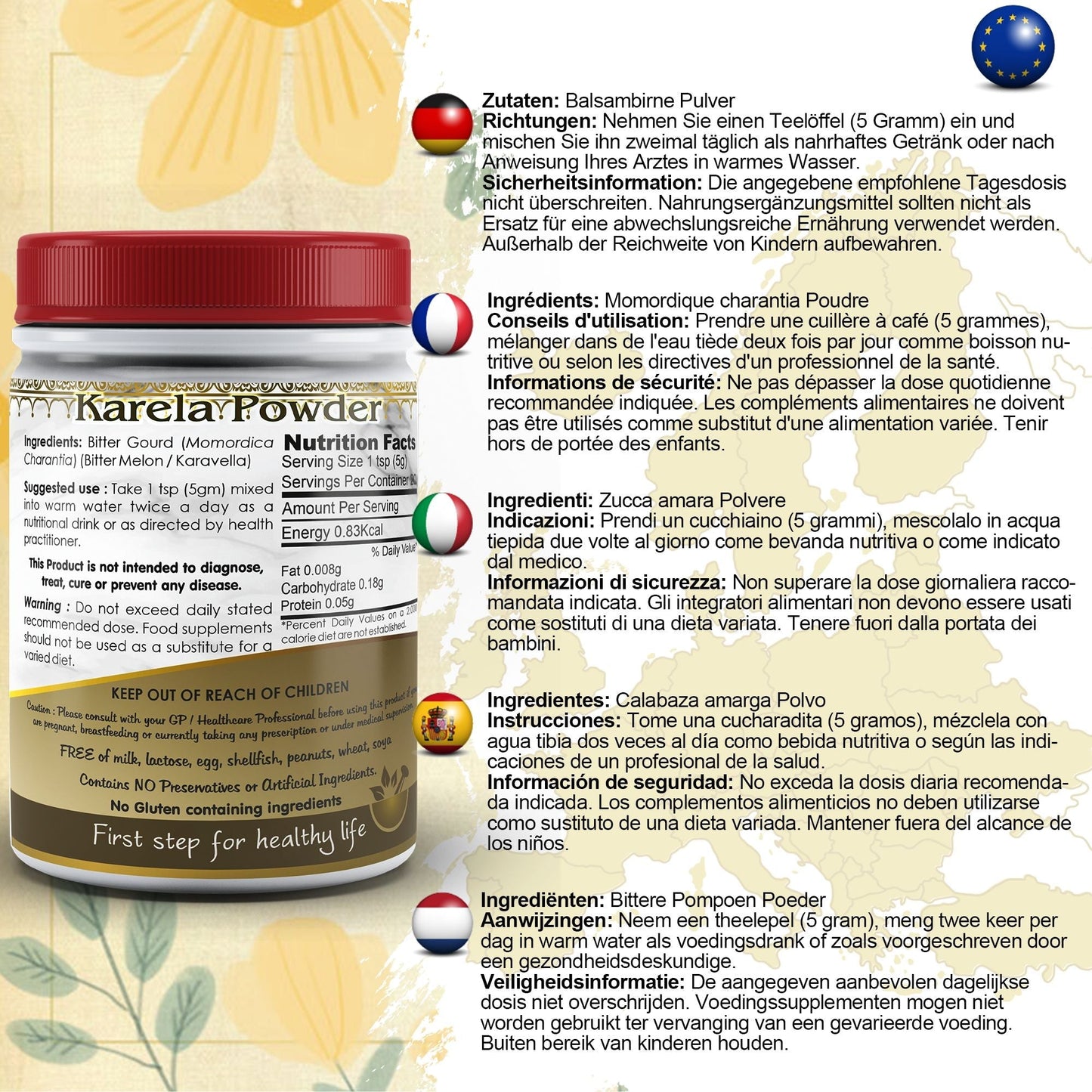Bitter Gourd (Karela) Powder - Herbalshire Handmade Herbal Products