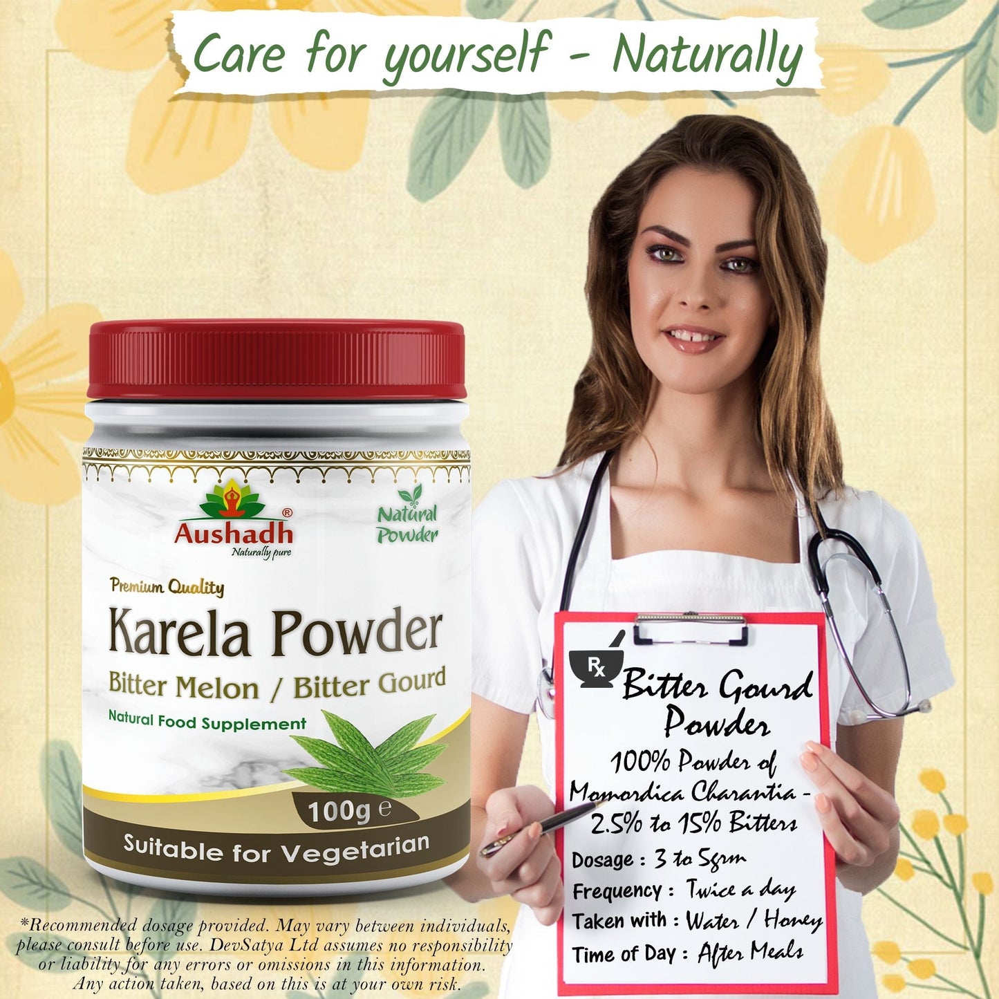 Bitter Gourd (Karela) Powder - Herbalshire Handmade Herbal Products
