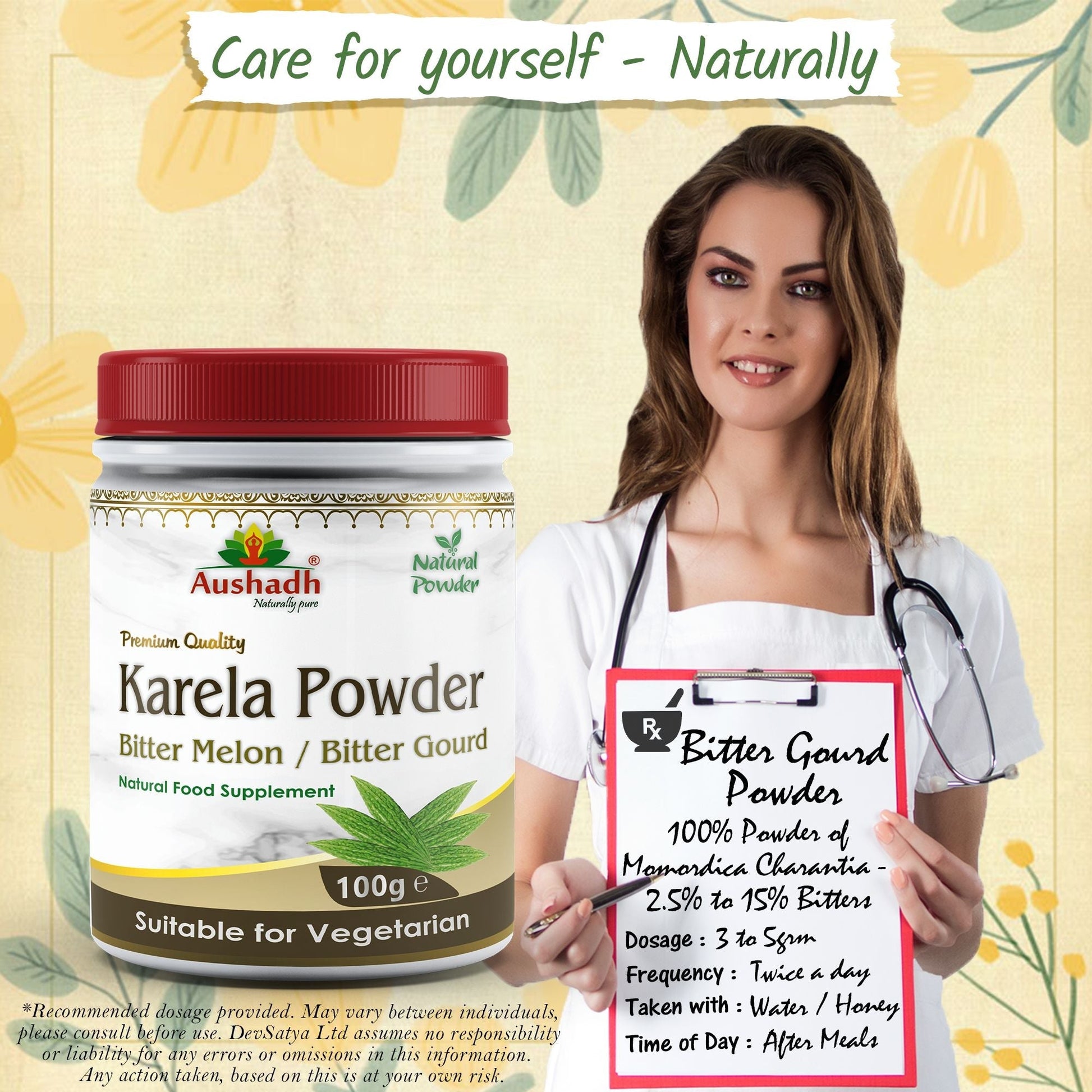 Bitter Gourd (Karela) Powder - Herbalshire Handmade Herbal Products
