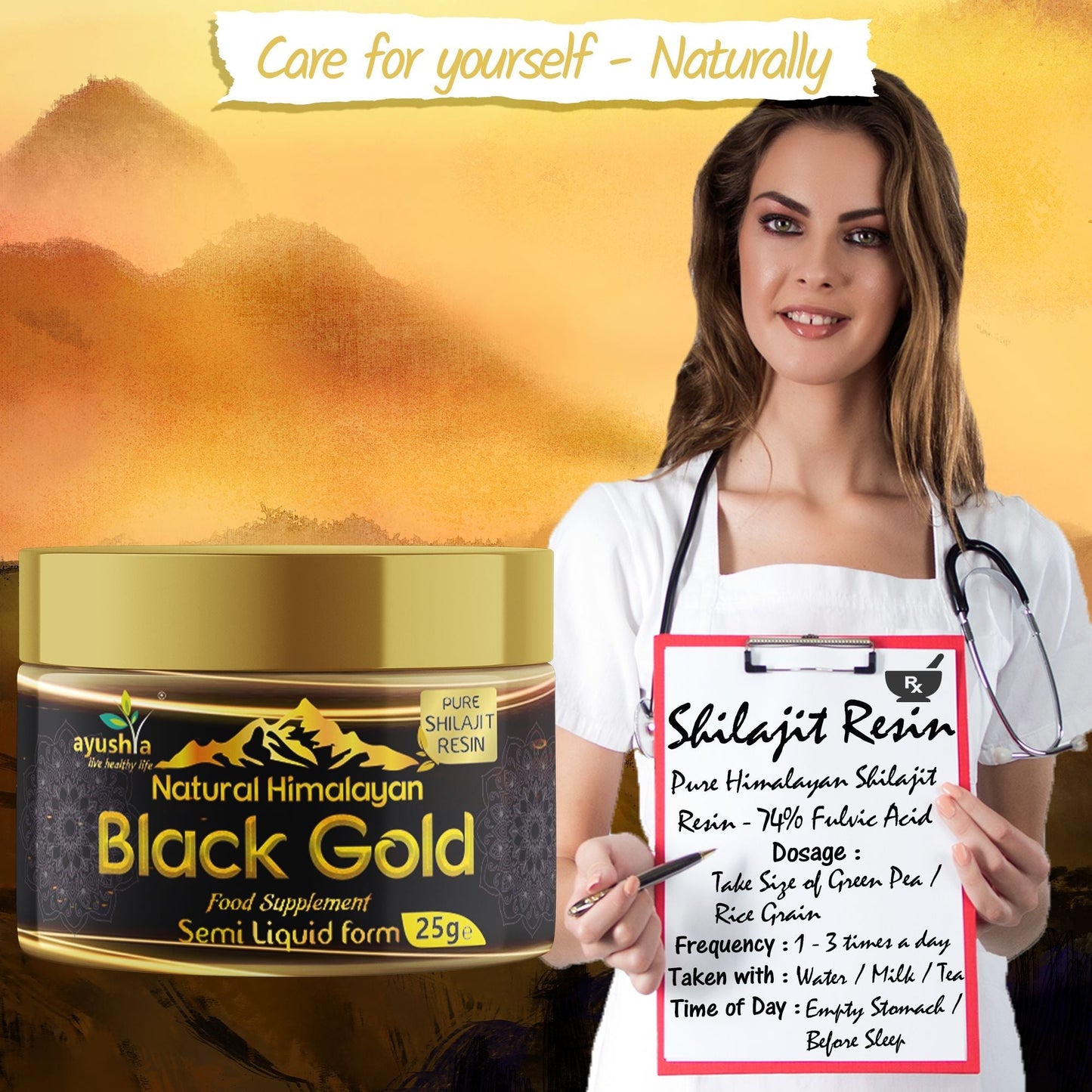 Black Gold Pure Himalayan Shilajit Resin, Natural Source of Fulvic Acid - 25 grm - Herbalshire Handmade Herbal Products