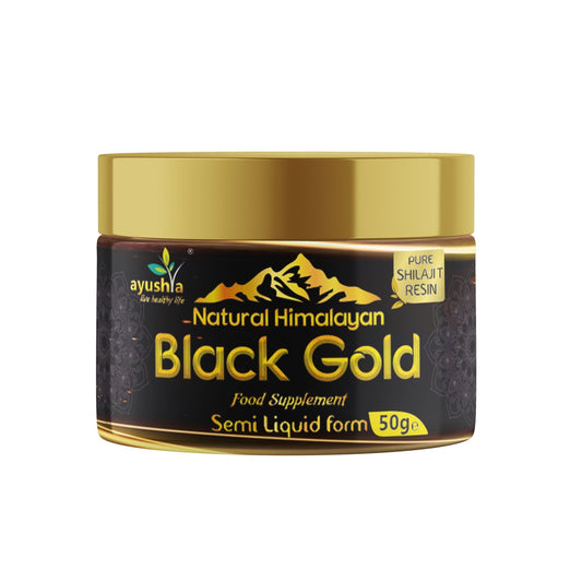 Black Gold Pure Himalayan Shilajit Resin, Natural Source of Fulvic Acid - 50 grm - Herbalshire Handmade Herbal Products