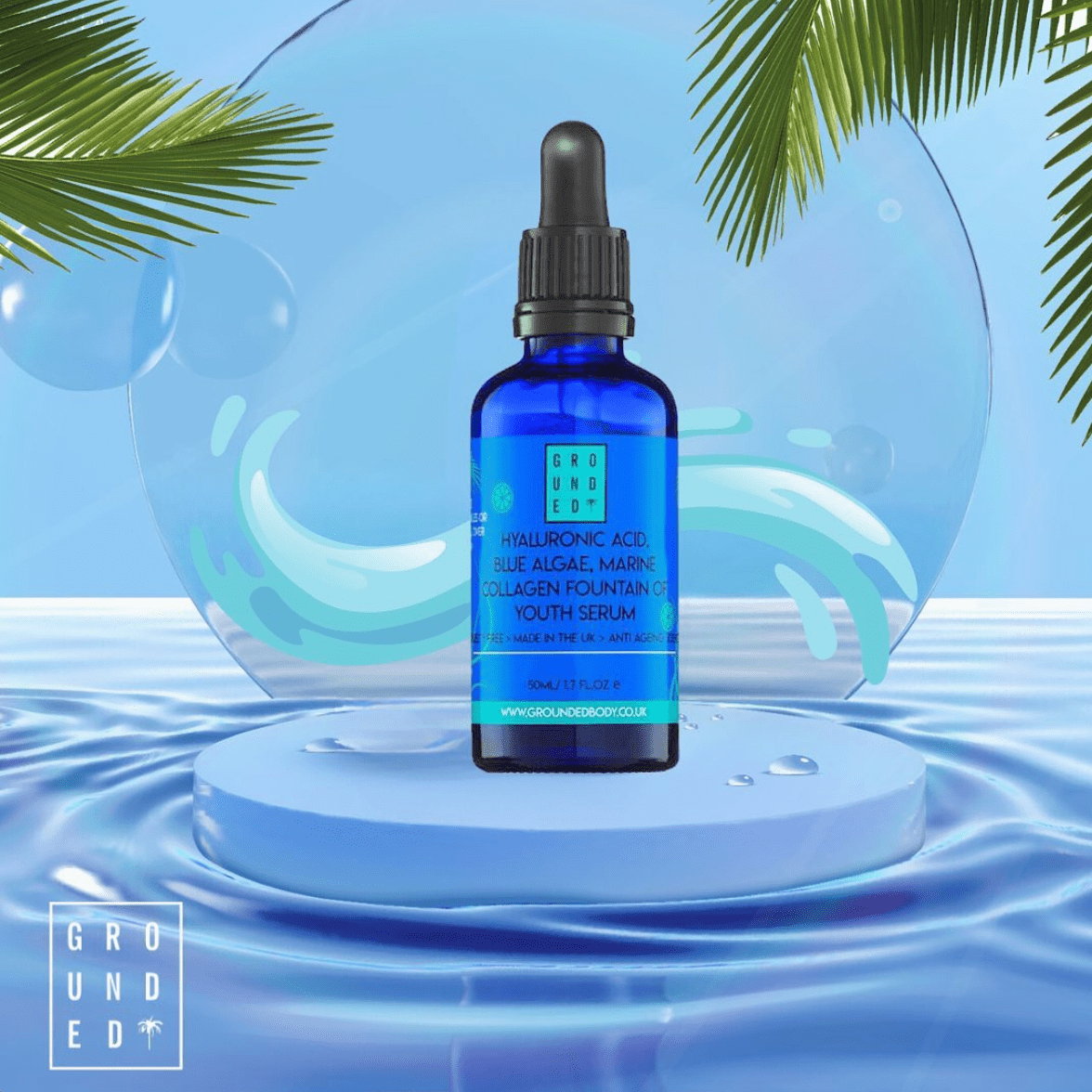 Blue Algae & Collagen Fountain of Youth HA Facial Serum - Herbalshire Handmade Herbal Products