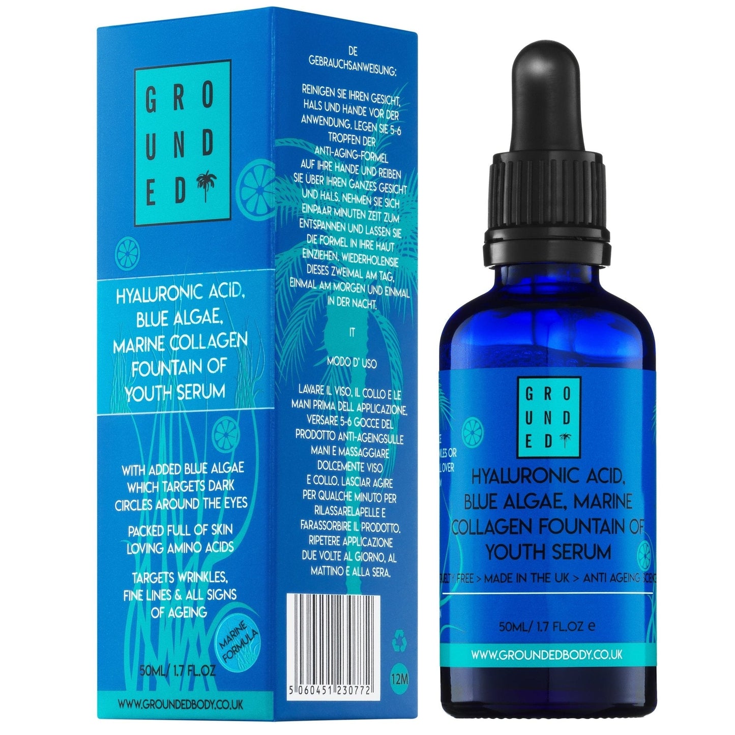 Blue Algae & Collagen Fountain of Youth HA Facial Serum - Herbalshire Handmade Herbal Products