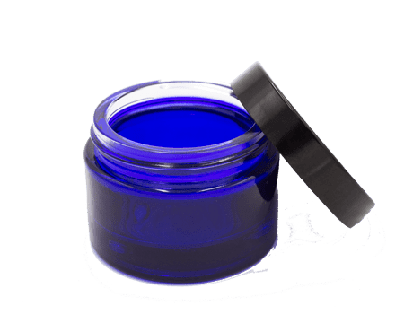 Blue Glass Jar (50 ml) sprayed - Herbalshire Handmade Herbal Products