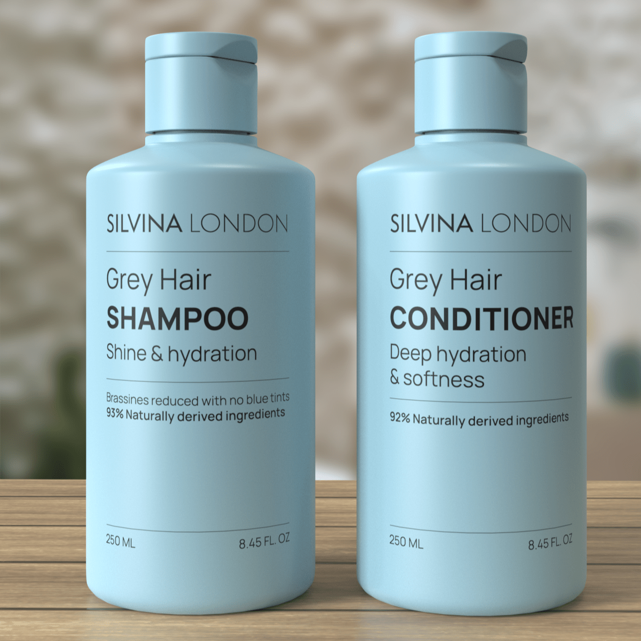 Blue Magnolia Grey Hair Shampoo & Conditioner Duo – No Brass, Soft Hydrated Hair - Herbalshire Handmade Herbal Products