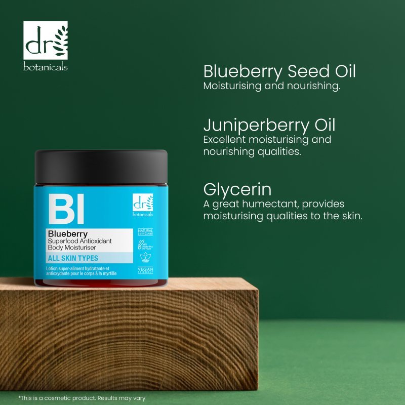 Blueberry Superfood Antioxidant Body Moisturiser 60ml - Herbalshire Handmade Herbal Products