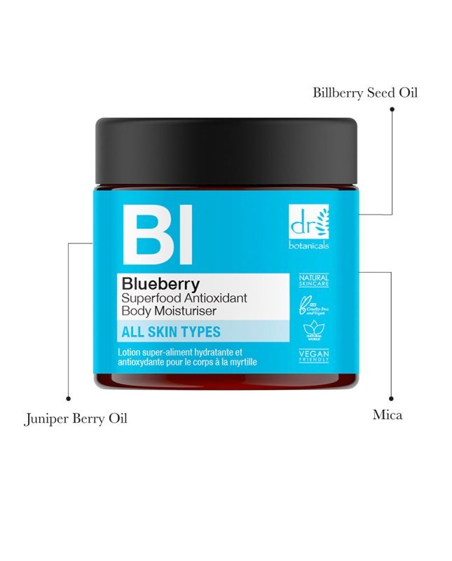 Blueberry Superfood Antioxidant Body Moisturiser 60ml - Herbalshire Handmade Herbal Products