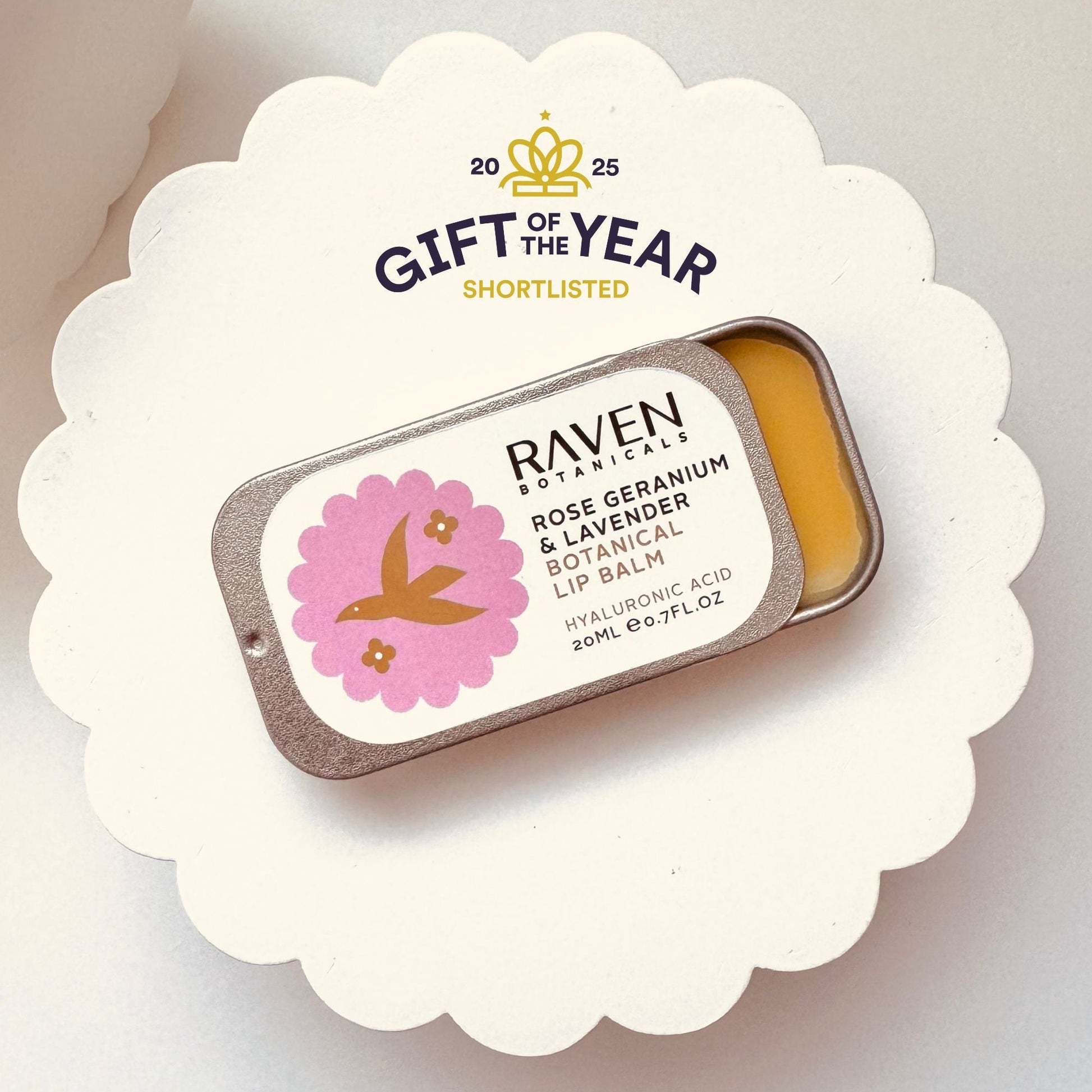 Botanical Lip Balm - Rose Geranium & Lavender - Herbalshire Handmade Herbal Products