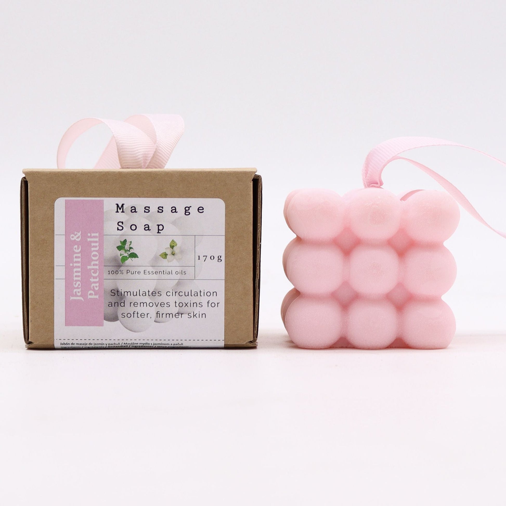 Boxed Single Massage Soaps - Jasmine & Patchouli - Herbalshire Handmade Herbal Products