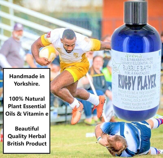 Bubble Bath Gift For Rugby Player Natural Plant Oils Made In Yorkshire By Hand - Herbalshire Handmade Herbal Products