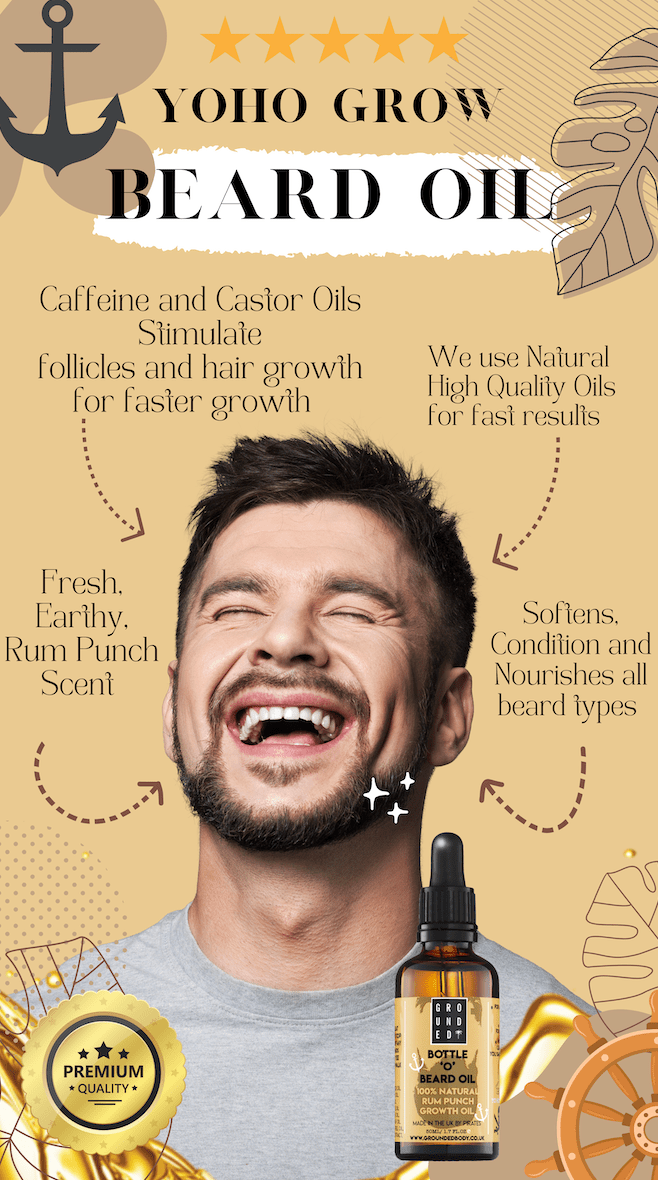 Caffeine infused Oil Beard Growth YOHOGROW - Herbalshire Handmade Herbal Products