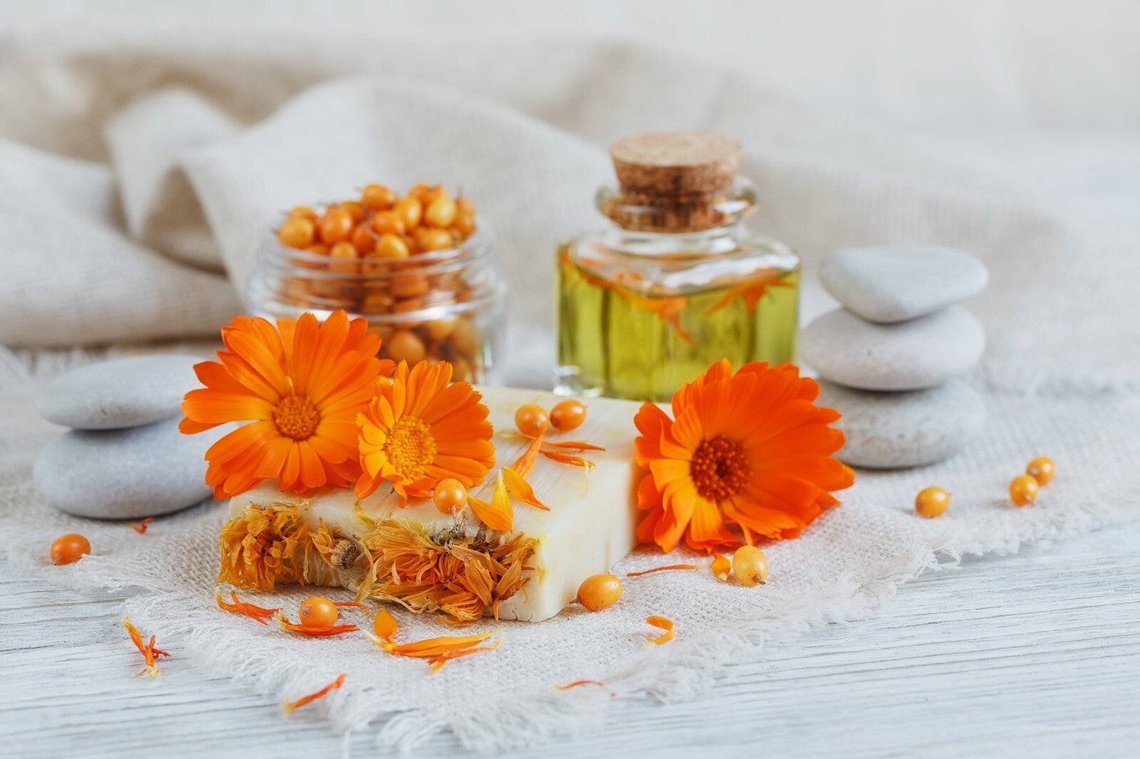 Calendula Cream Ointment Natural Healing Cuts Burns Acne Stretch Marks Handmade - Herbalshire Handmade Herbal Products