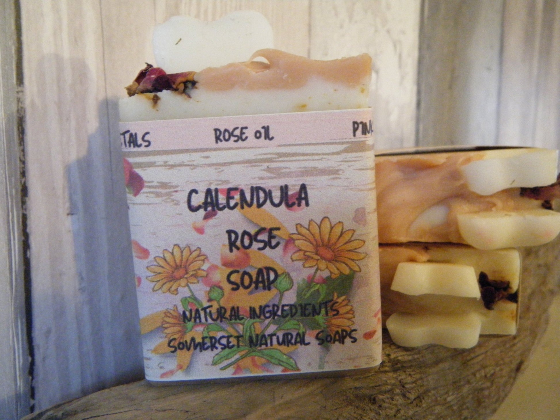 Calendula Rose Vegan Soap - Herbalshire Handmade Herbal Products