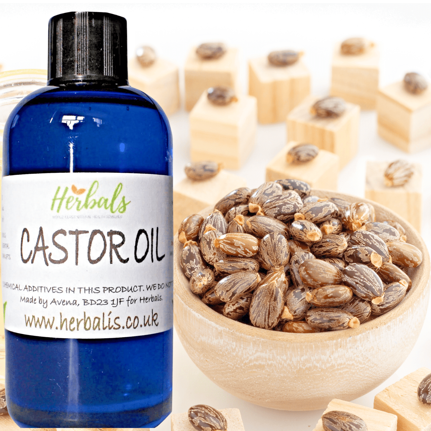Castor Oil Cold Pressed – Skin & Hair Growth Care Natural Carrier Oil UK Made - Herbalshire Handmade Herbal Products