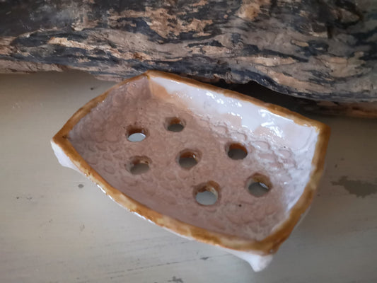 Ceramic Handmade Soap Dish - Herbalshire Handmade Herbal Products
