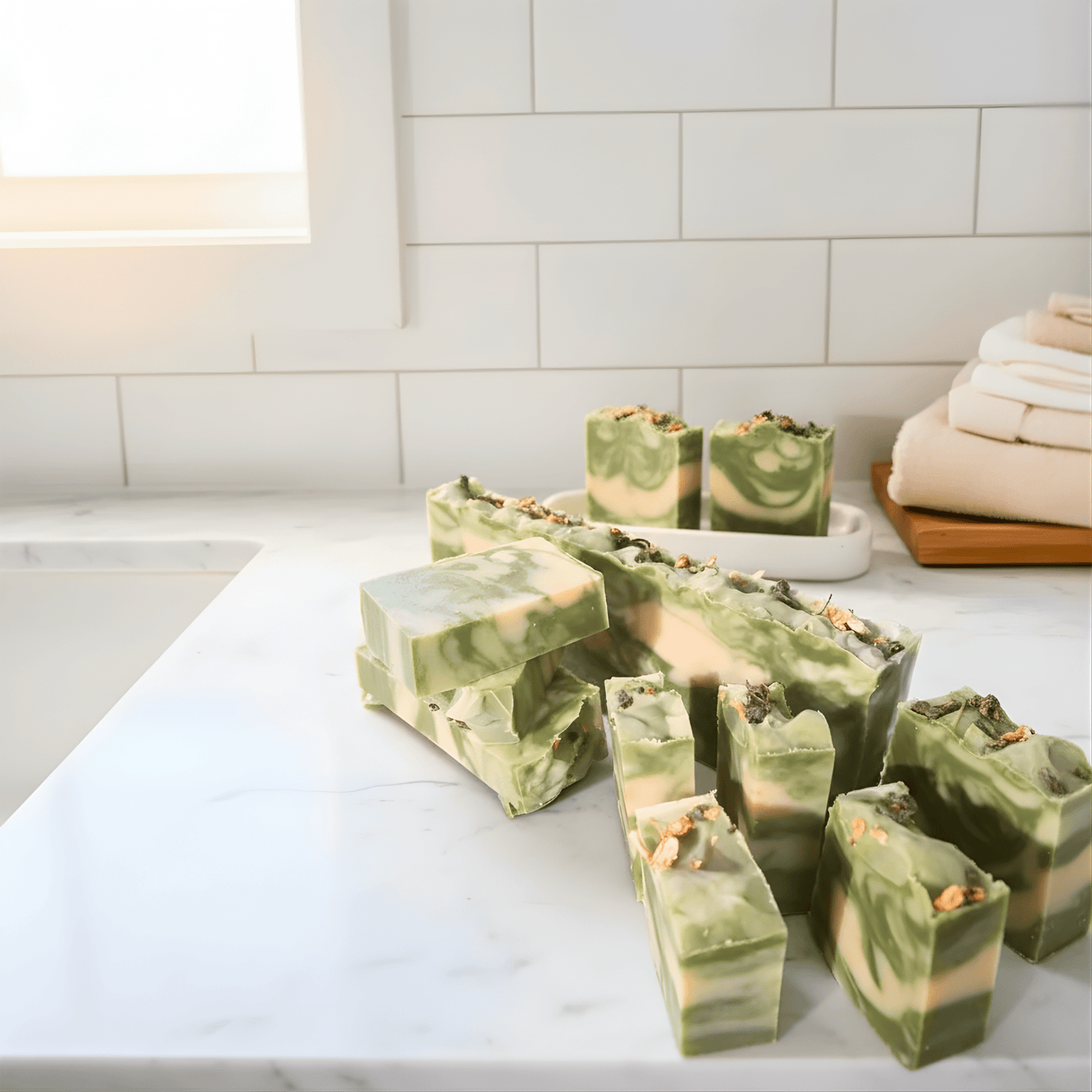 Chamomile Green Tea & Jasmine Vegan Soap - Herbalshire Handmade Herbal Products