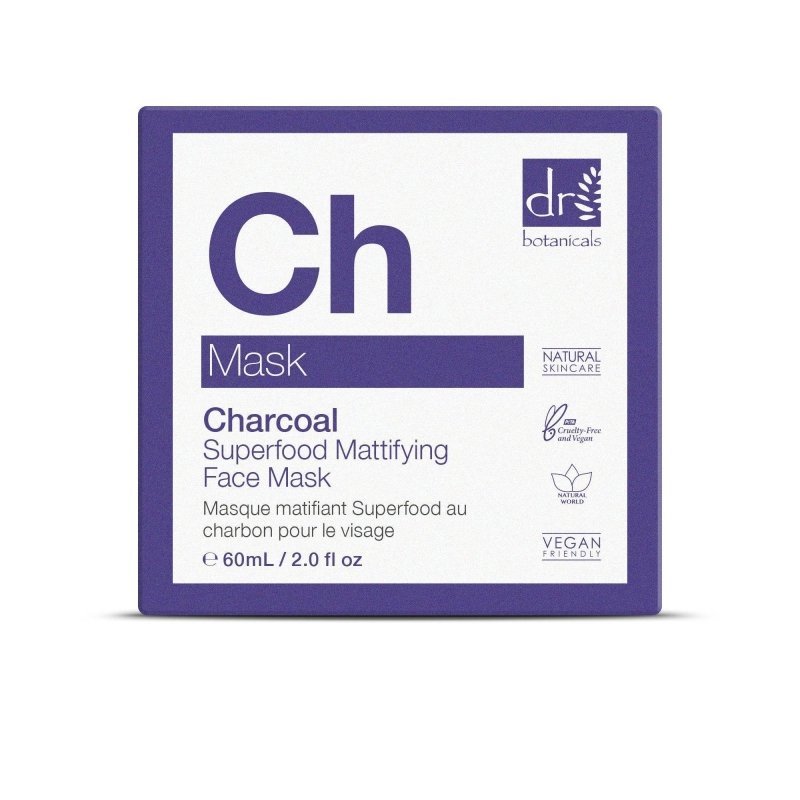Charcoal Superfood Mattifying Face Mask 60ml - Herbalshire Handmade Herbal Products