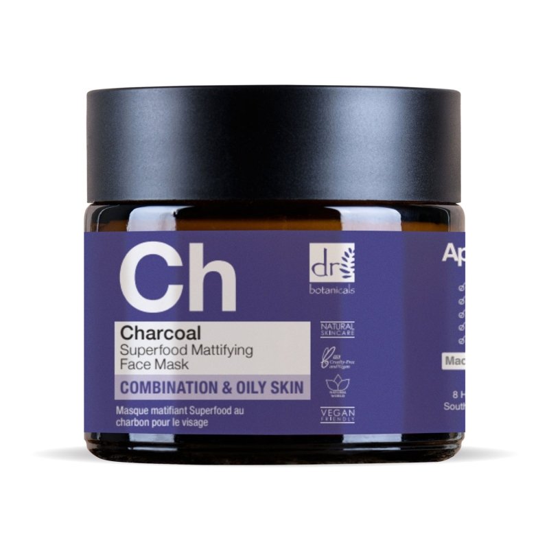Charcoal Superfood Mattifying Face Mask 60ml - Herbalshire Handmade Herbal Products