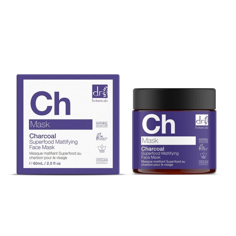 Charcoal Superfood Mattifying Face Mask 60ml - Herbalshire Handmade Herbal Products