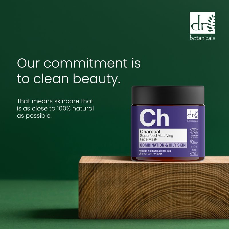 Charcoal Superfood Mattifying Face Mask 60ml - Herbalshire Handmade Herbal Products