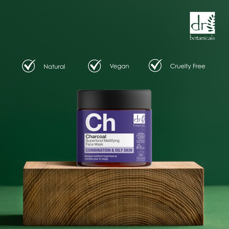 Charcoal Superfood Mattifying Face Mask 60ml - Herbalshire Handmade Herbal Products