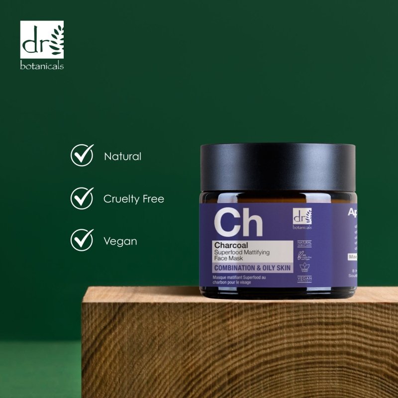 Charcoal Superfood Mattifying Face Mask 60ml - Herbalshire Handmade Herbal Products