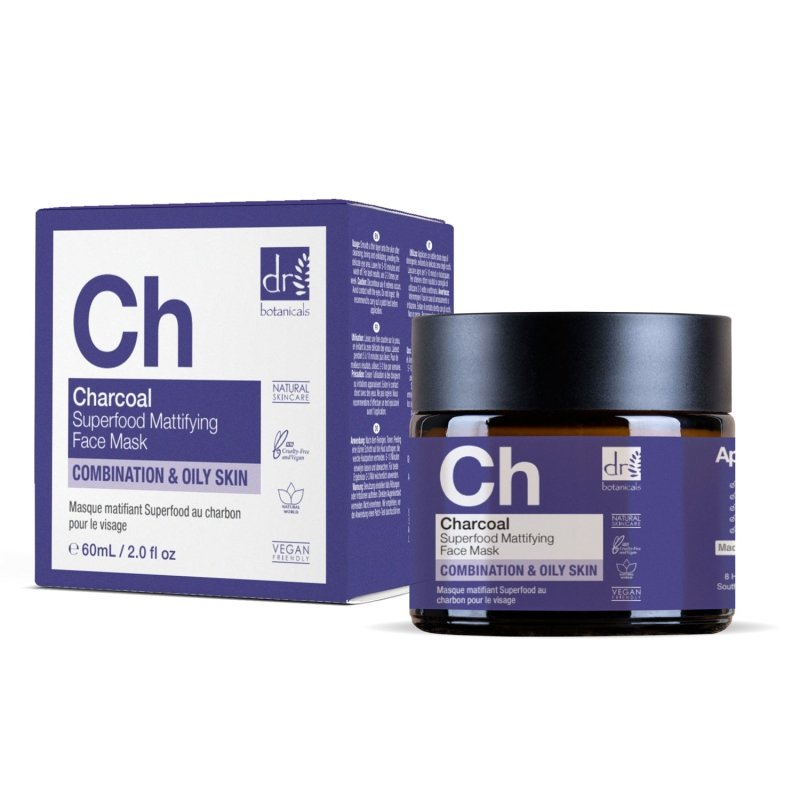 Charcoal Superfood Mattifying Face Mask 60ml - Herbalshire Handmade Herbal Products