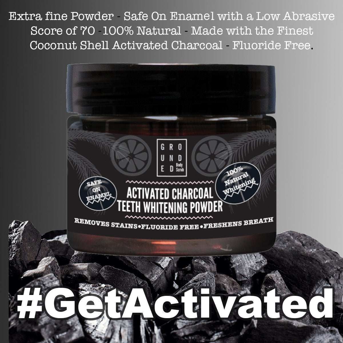 Charcoal Teeth Whitening Powder - Herbalshire Handmade Herbal Products