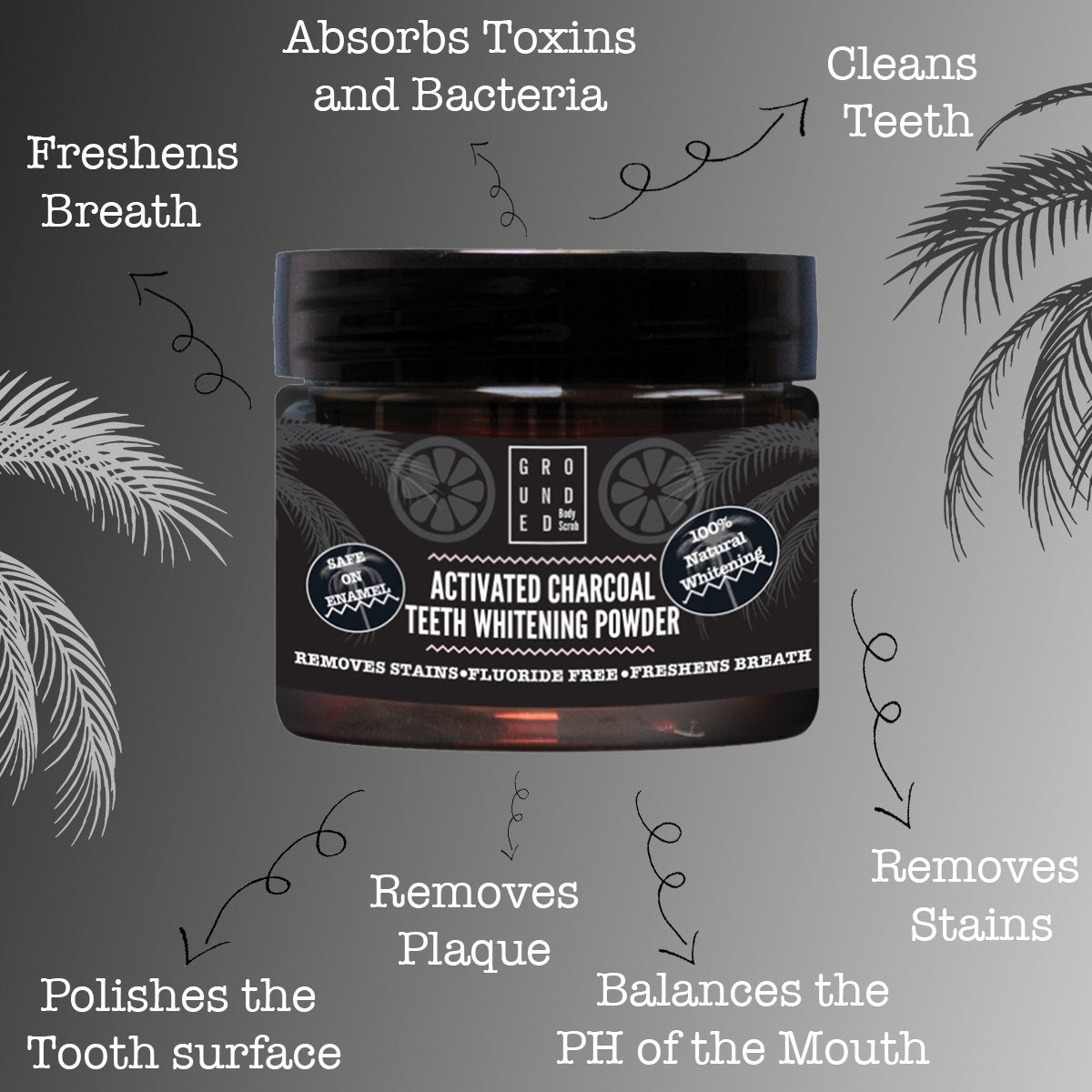 Charcoal Teeth Whitening Powder - Herbalshire Handmade Herbal Products