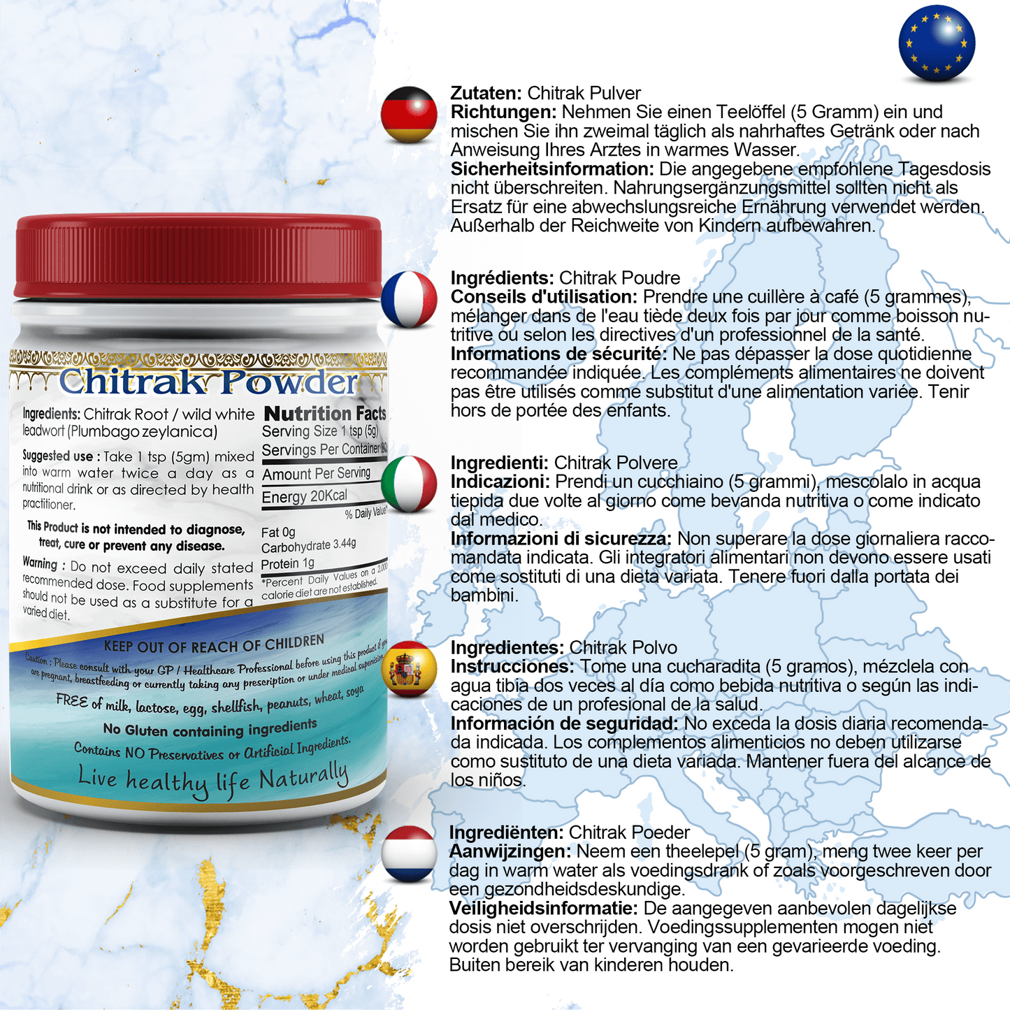 Chitrak Powder (Plumbago zeylanica) - Herbalshire Handmade Herbal Products