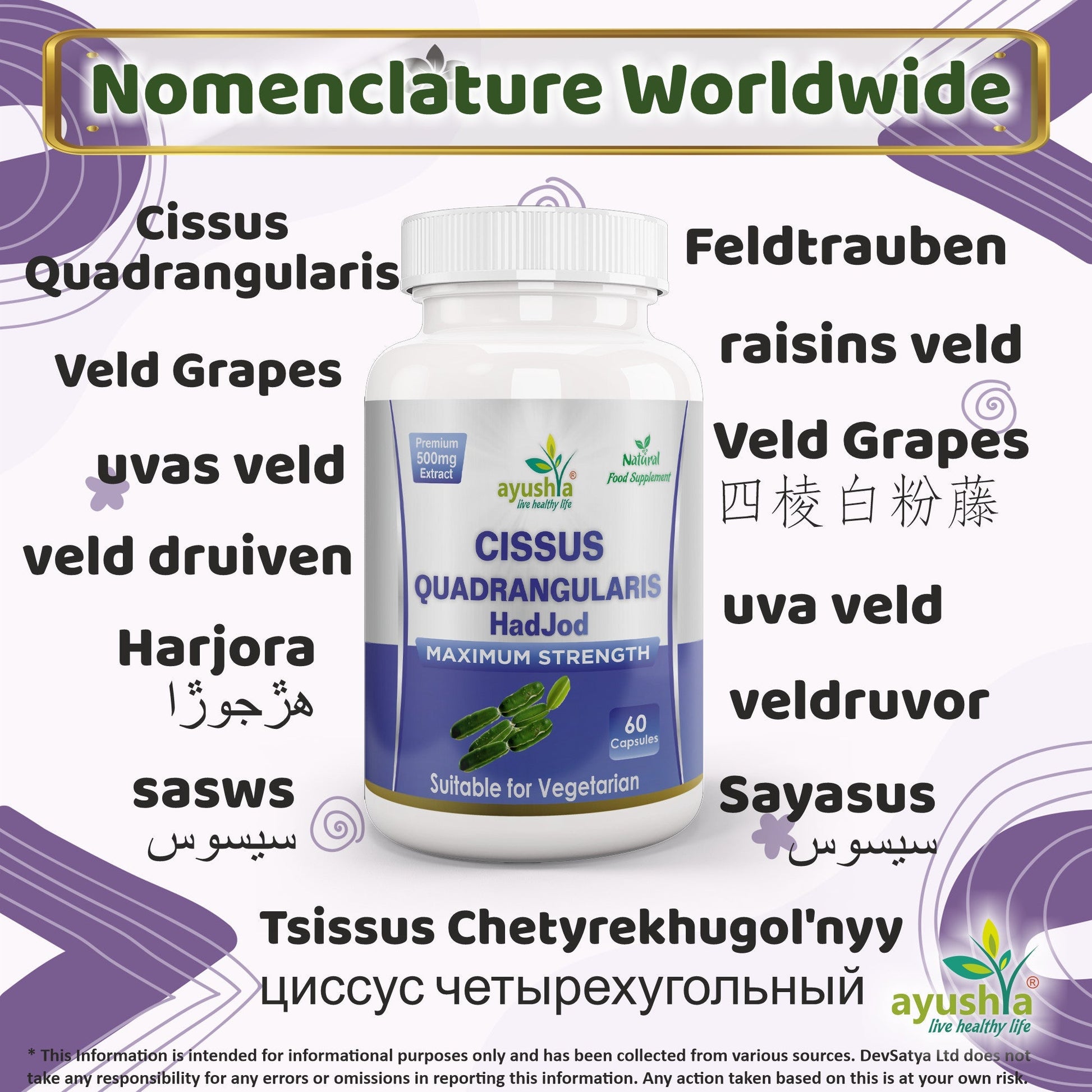 Cissus Quadrangularis (HadJod) Capsule - Herbalshire Handmade Herbal Products