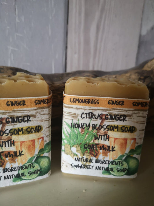 Citrus Ginger Goat Milk & Honey Soap - Herbalshire Handmade Herbal Products