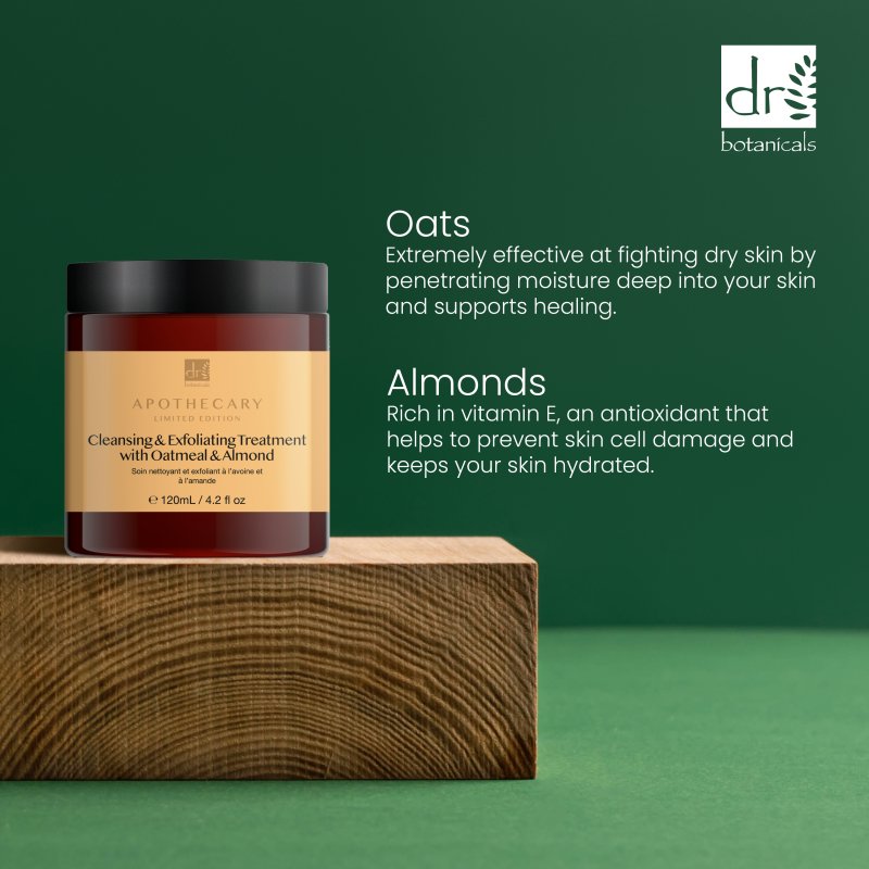 Cleansing & Exfoliating Treatment with Oatmeal & Almond 120ml - Herbalshire Handmade Herbal Products