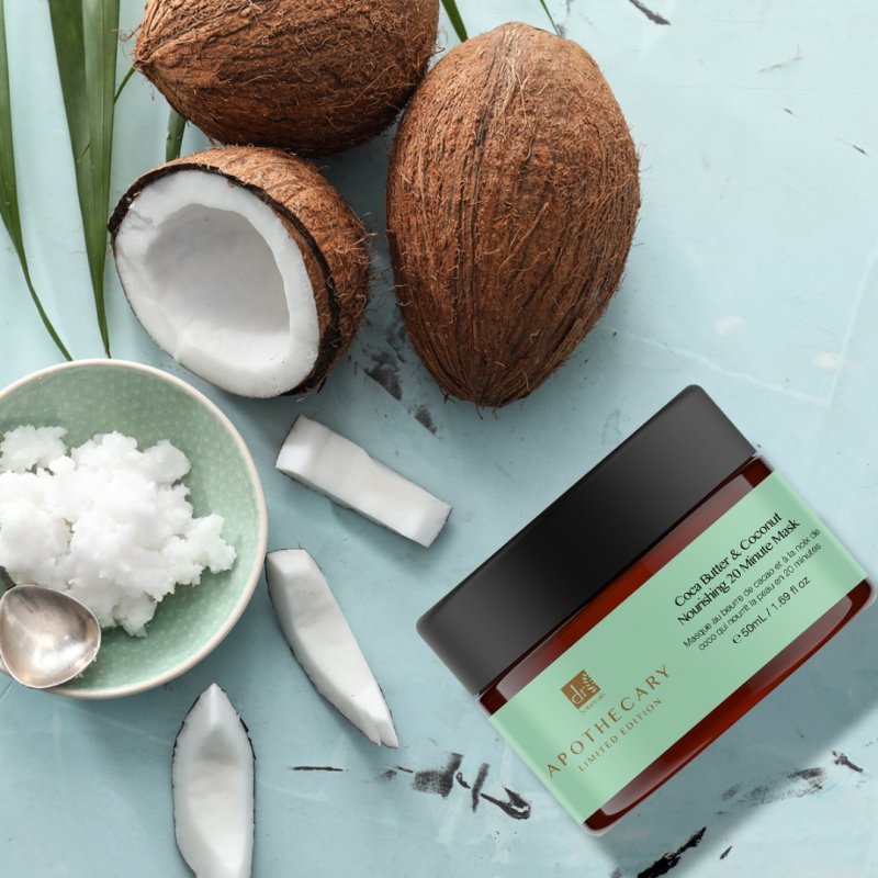Coca Butter & Coconut Nourishing 20 Minute Mask 50ml - Herbalshire Handmade Herbal Products