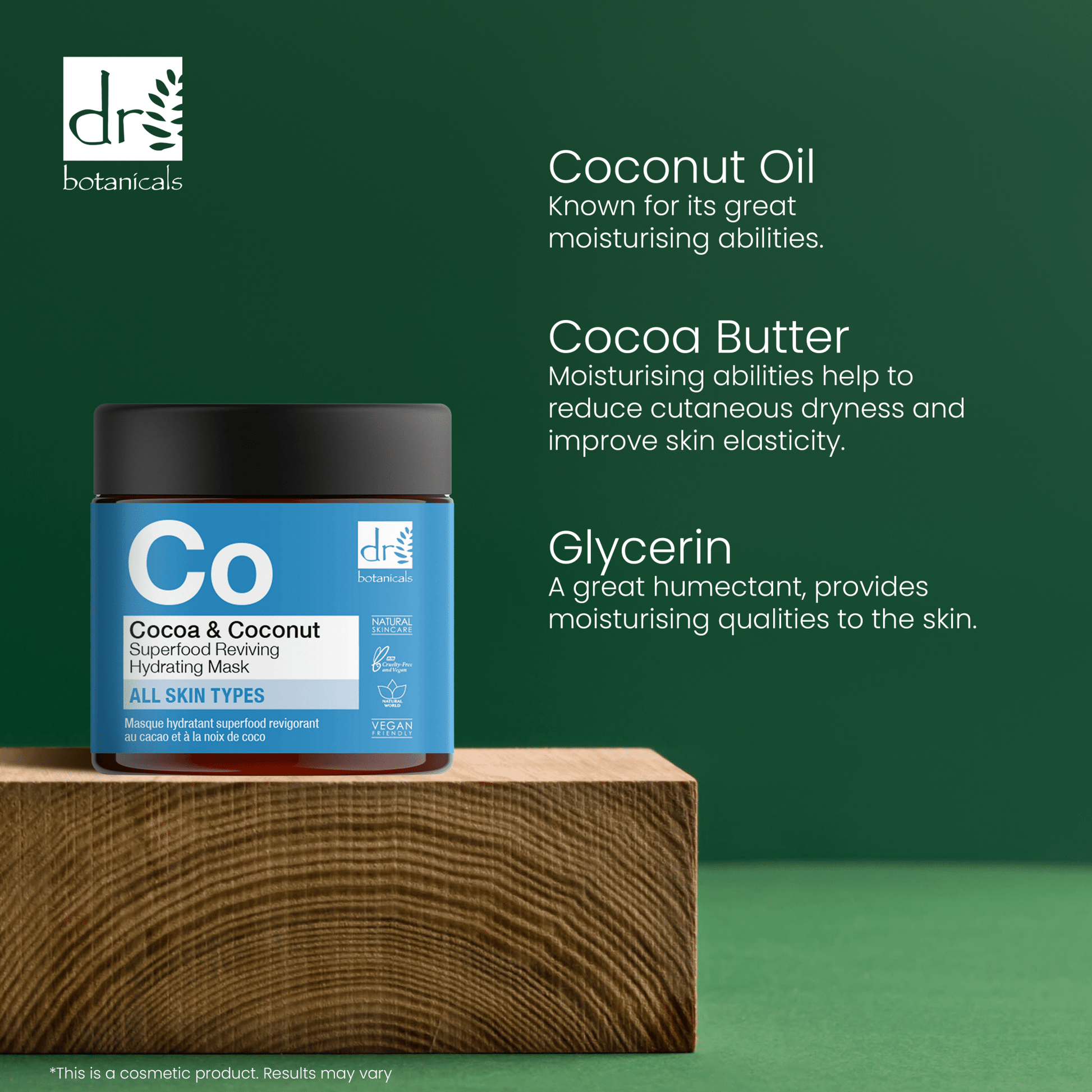 Cocoa & Coconut Superfood Reviving Hydrating Mask 60ml - Herbalshire Handmade Herbal Products