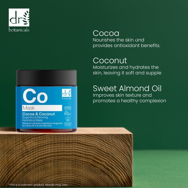 Cocoa & Coconut Superfood Reviving Hydrating Mask 60ml - Herbalshire Handmade Herbal Products