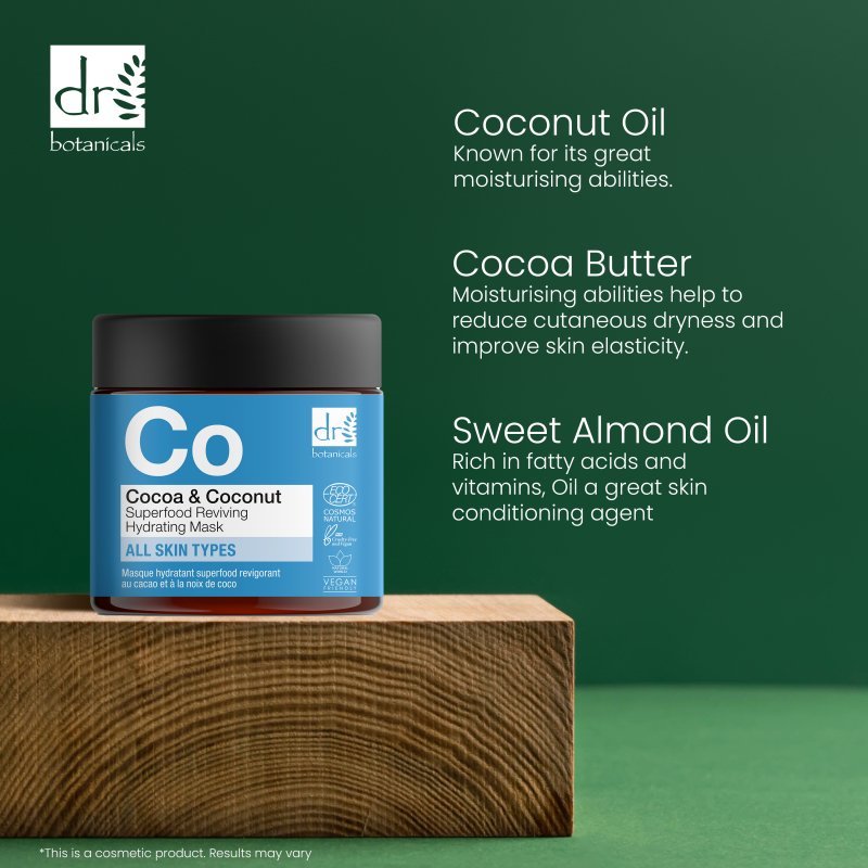 Cocoa & Coconut Superfood Reviving Hydrating Mask 60ml - Herbalshire Handmade Herbal Products
