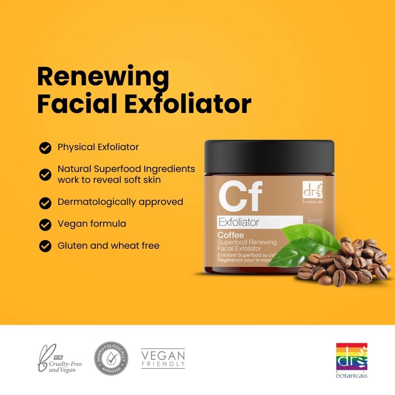 Coffee Superfood Renewing Facial Exfoliator 60ml - Herbalshire Handmade Herbal Products