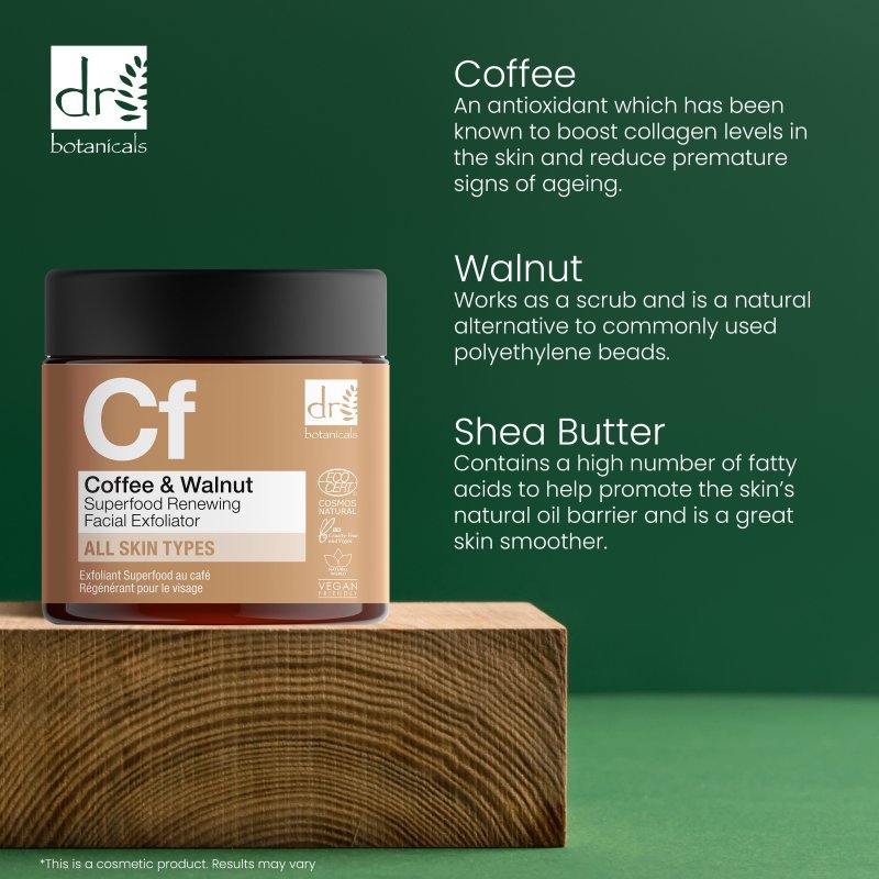 Coffee Superfood Renewing Facial Exfoliator 60ml - Herbalshire Handmade Herbal Products